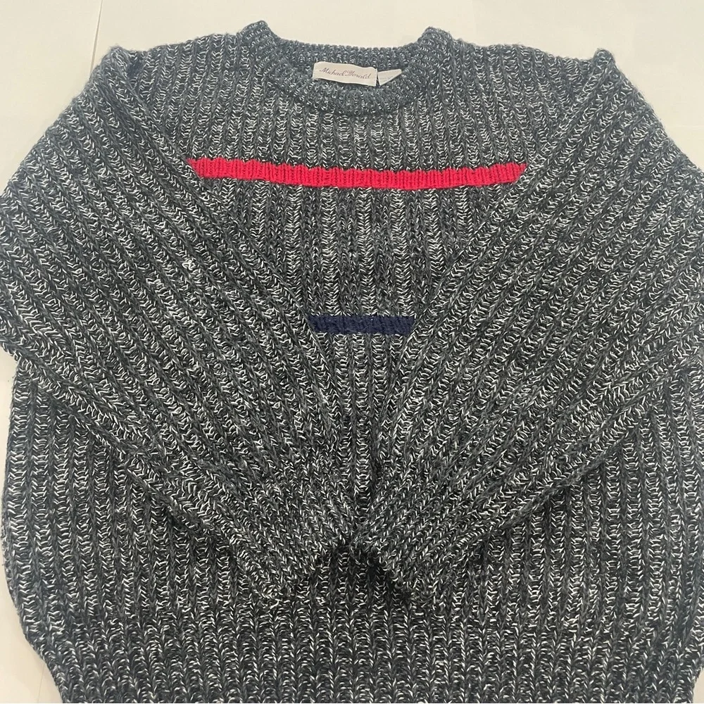 VNTG 80s 90s Michael Gerald Cable Knit Chunky Dad Core Pullover Grey Sweater (L)
